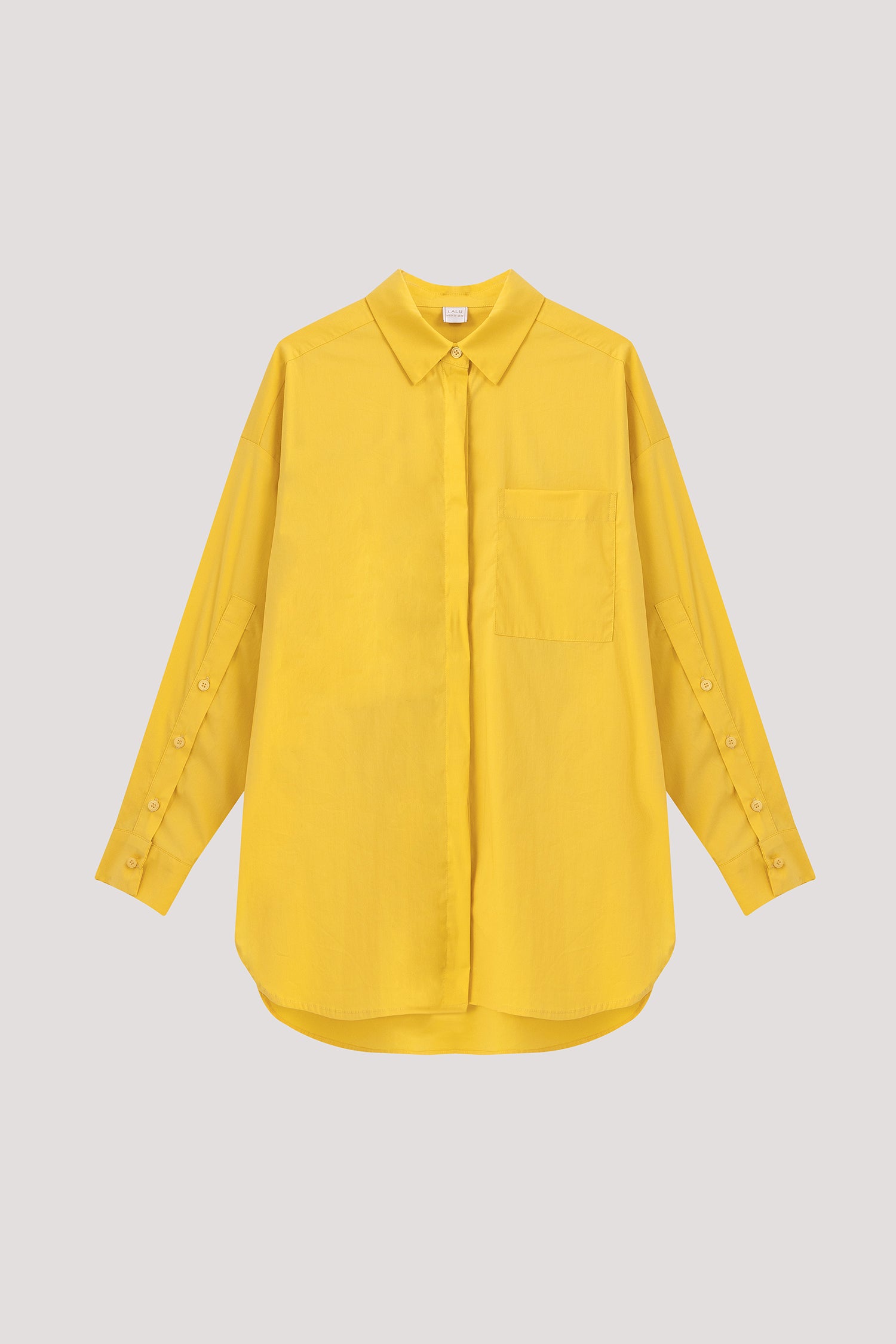 Oversized Hidden Placket Shirt Top