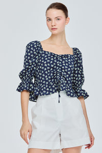 Palm Tree Ruched Top