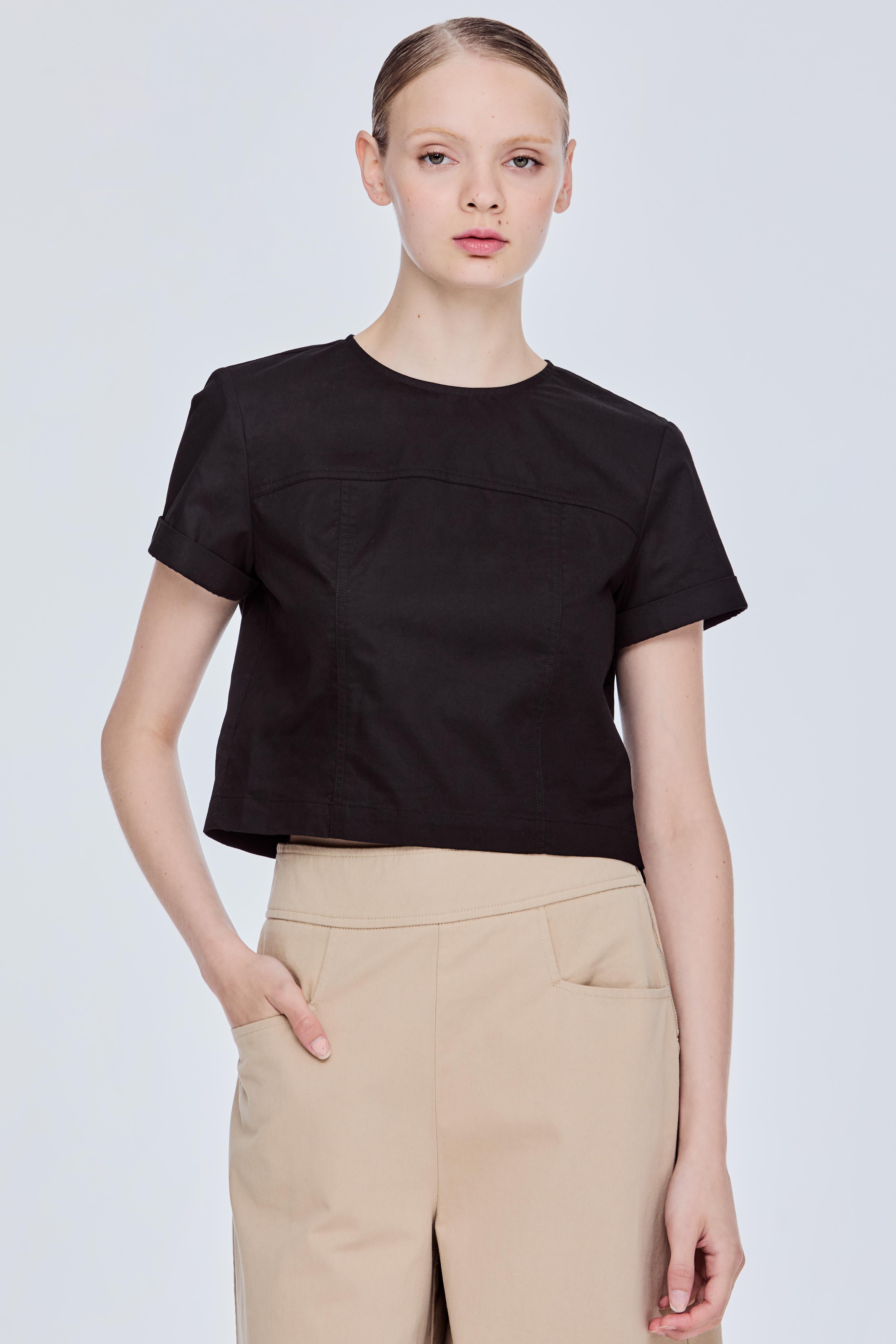 Cropped Panelled Top