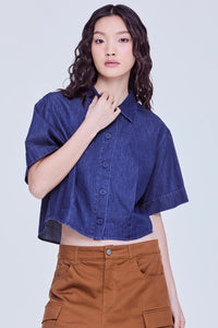 Collared Cropped Shirt