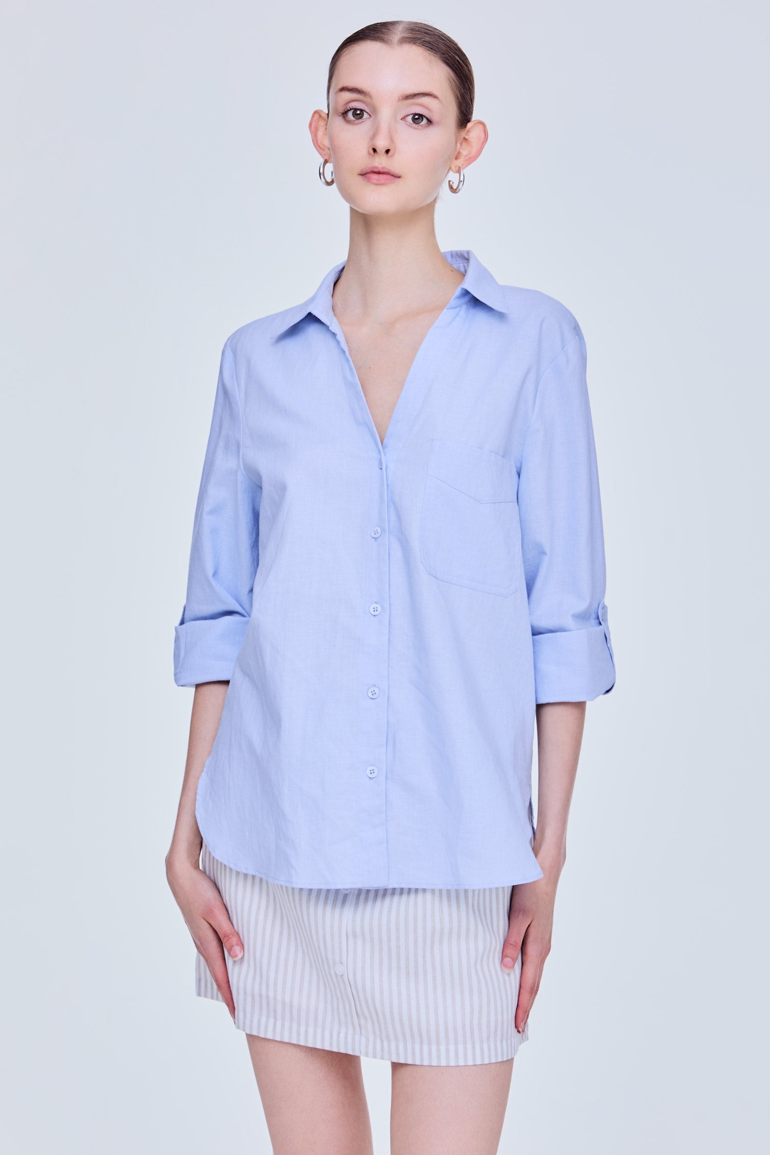 Collared V-Neck Shirt – iORA