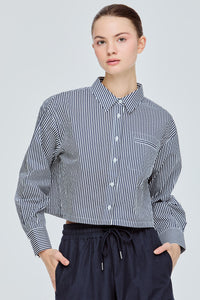 Stripes Boxy Style Cotton Shirt