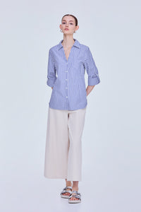 Collared V-Neckline Blouse