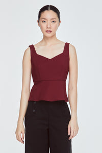 V-Neckline Peplum Top