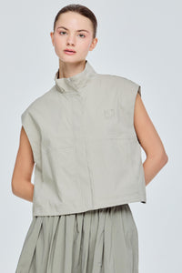 Stand Collar Zip Up Vest