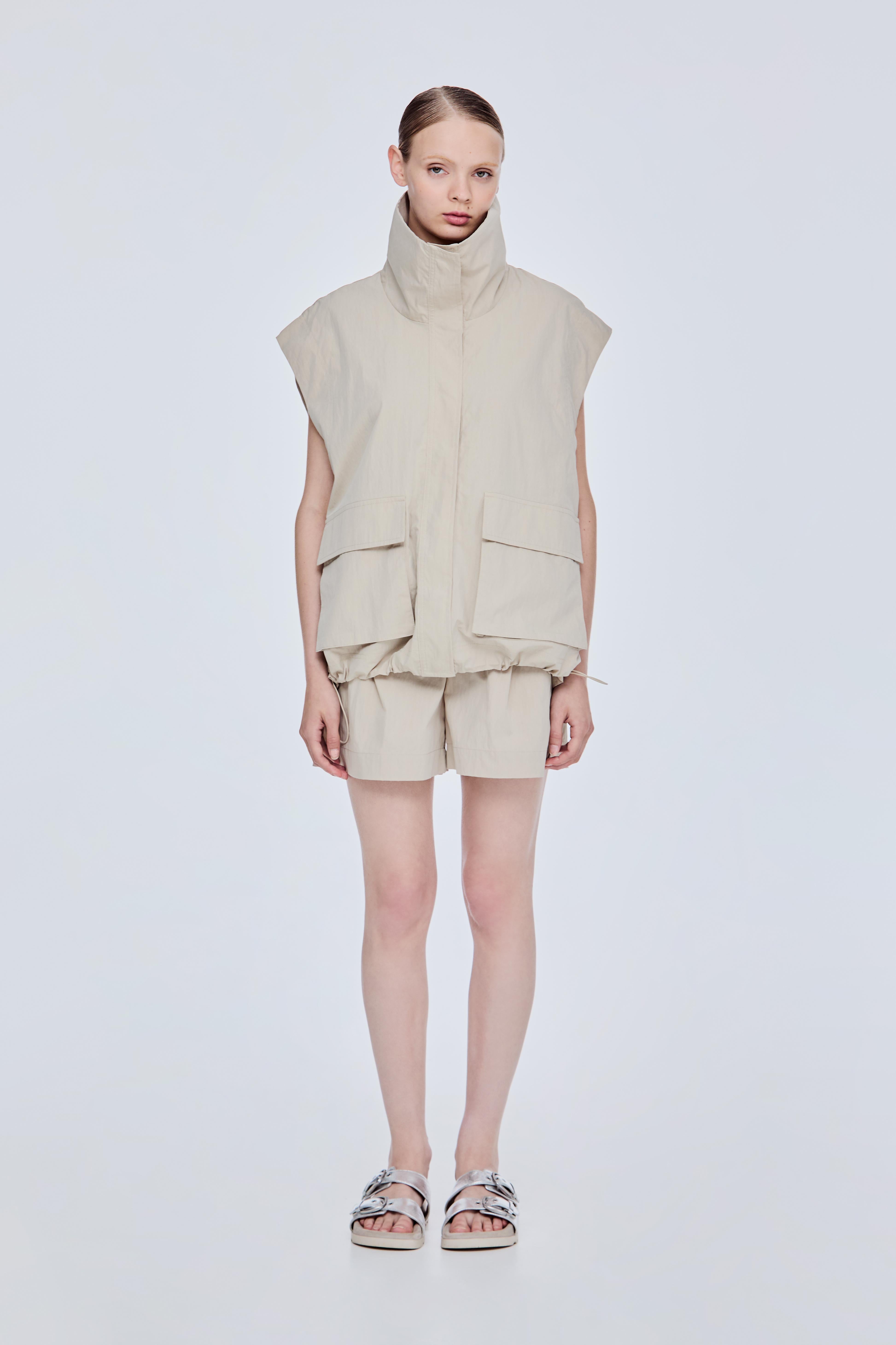 High Neck Boxy Vest