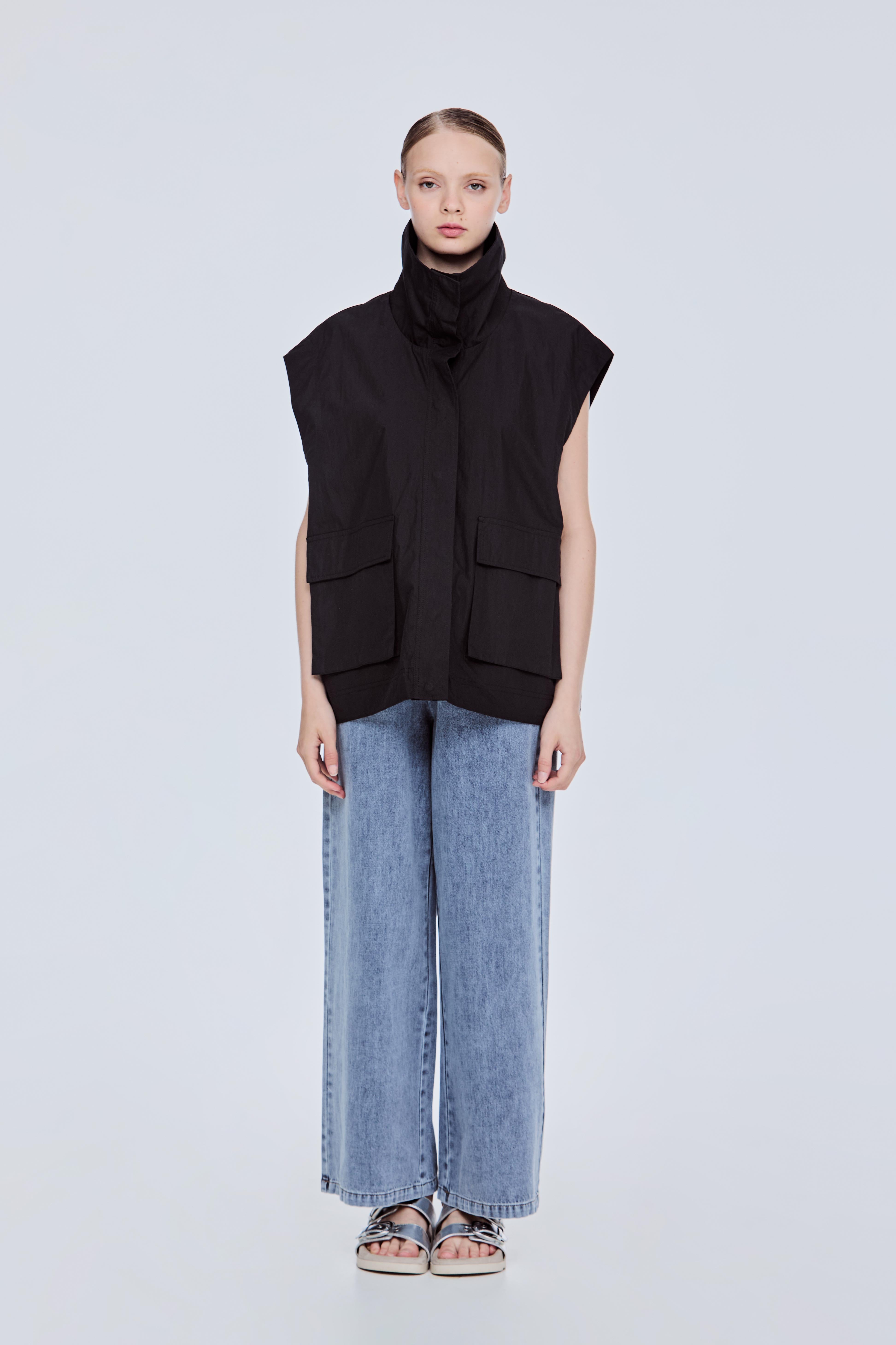High Neck Boxy Vest