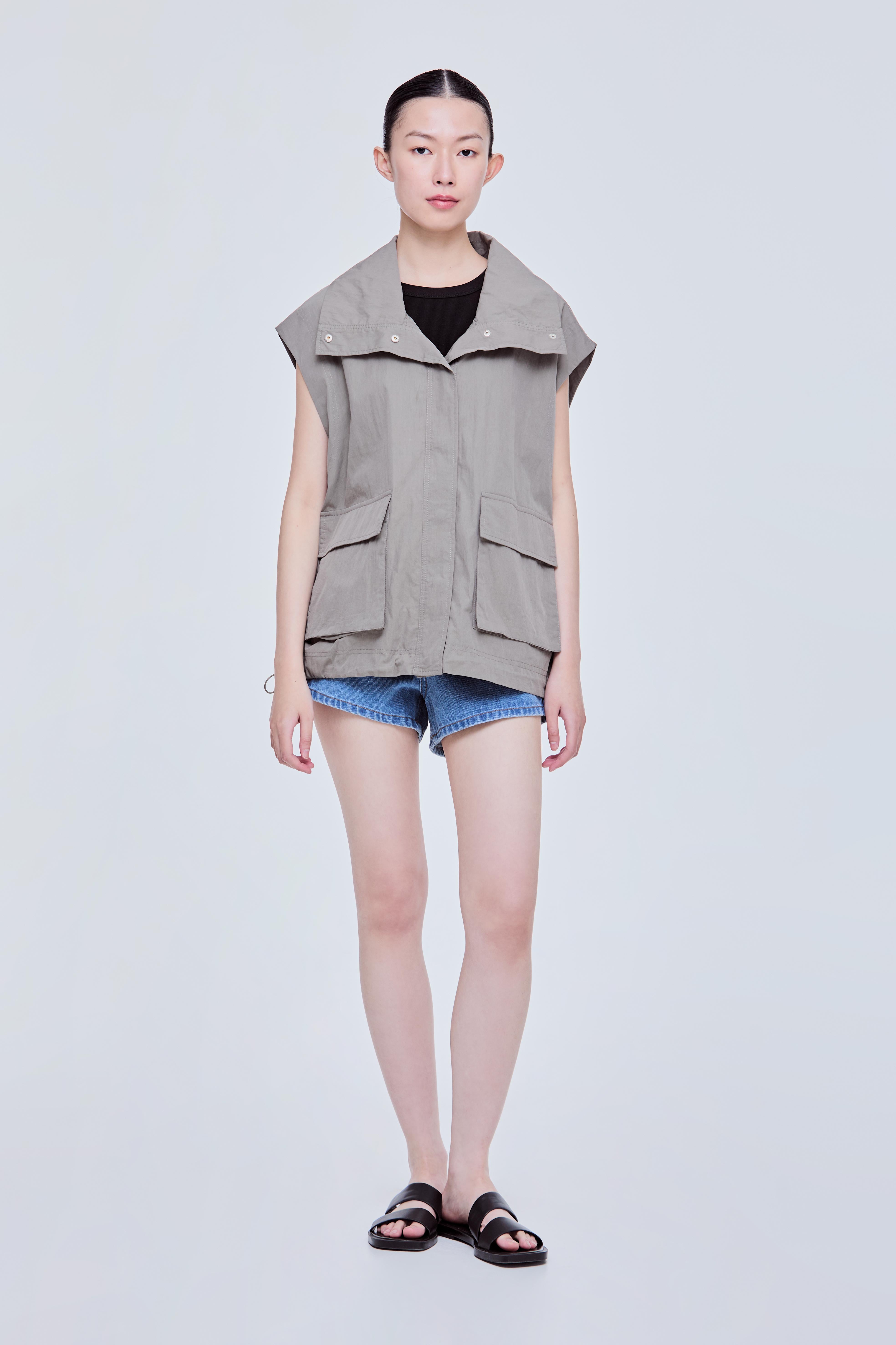 High Neck Boxy Vest