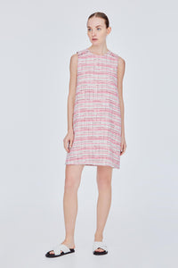 Sleeveless A-line Tweed Dress