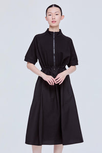 Contrast Fabric Maxi Dress