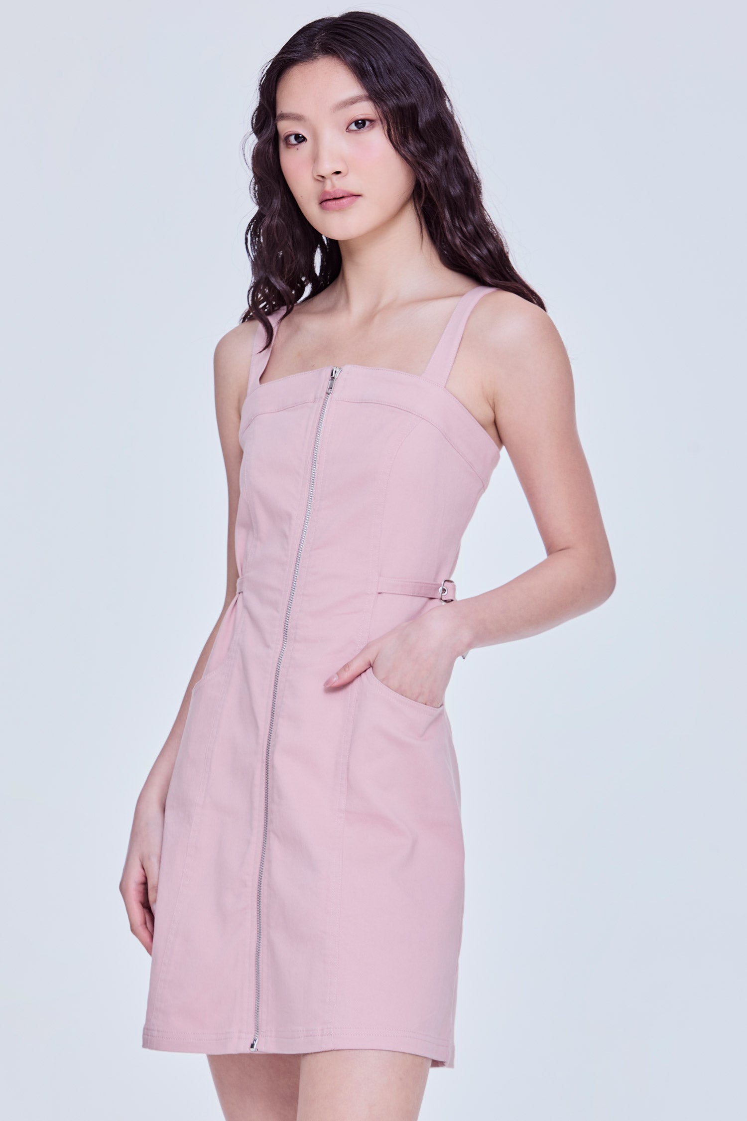Metal Zip Mini Dress