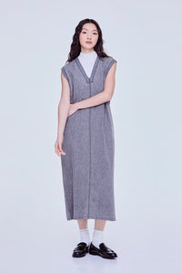 Denim Washed Sleeveless Boxy Dress