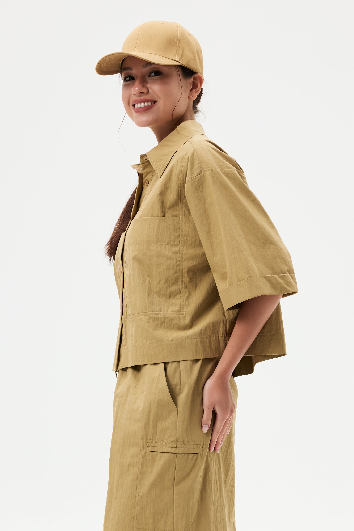 Oversized Boxy Crop Shirt