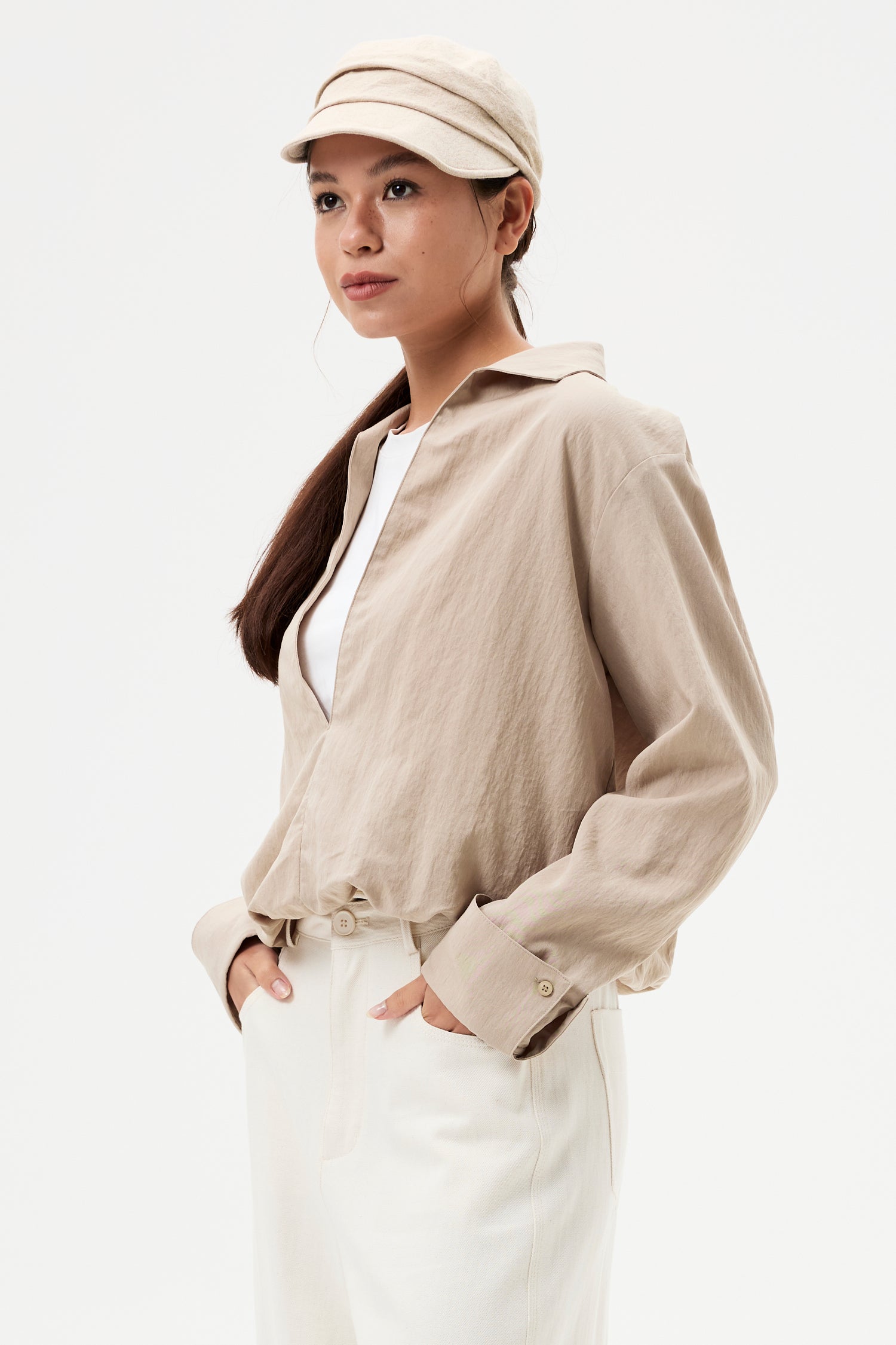 Contrast Collared Tee Shirt