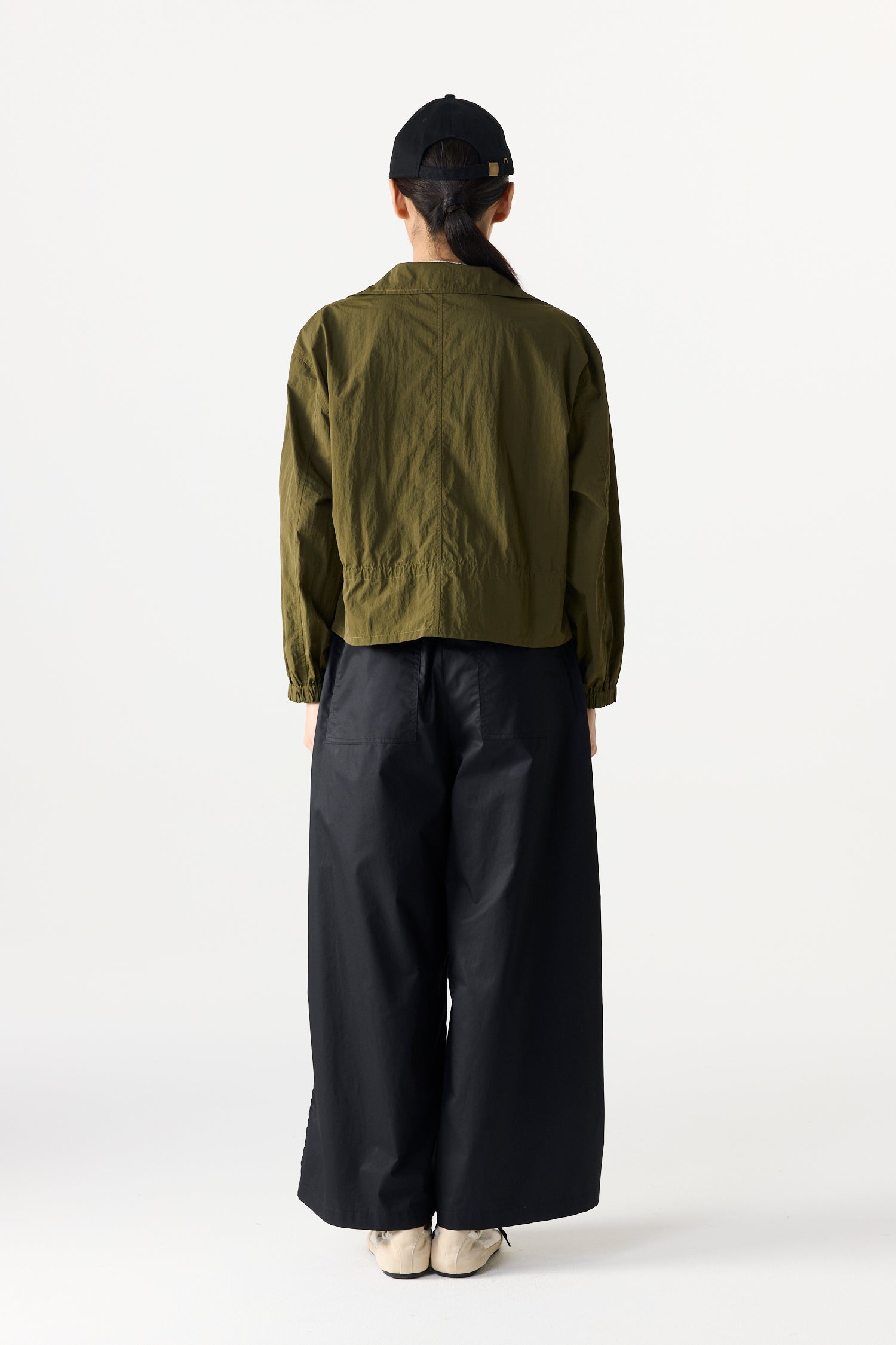Adjustable Collar Drawstring Shirt