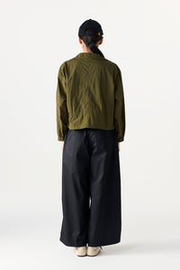 Adjustable Collar Drawstring Shirt