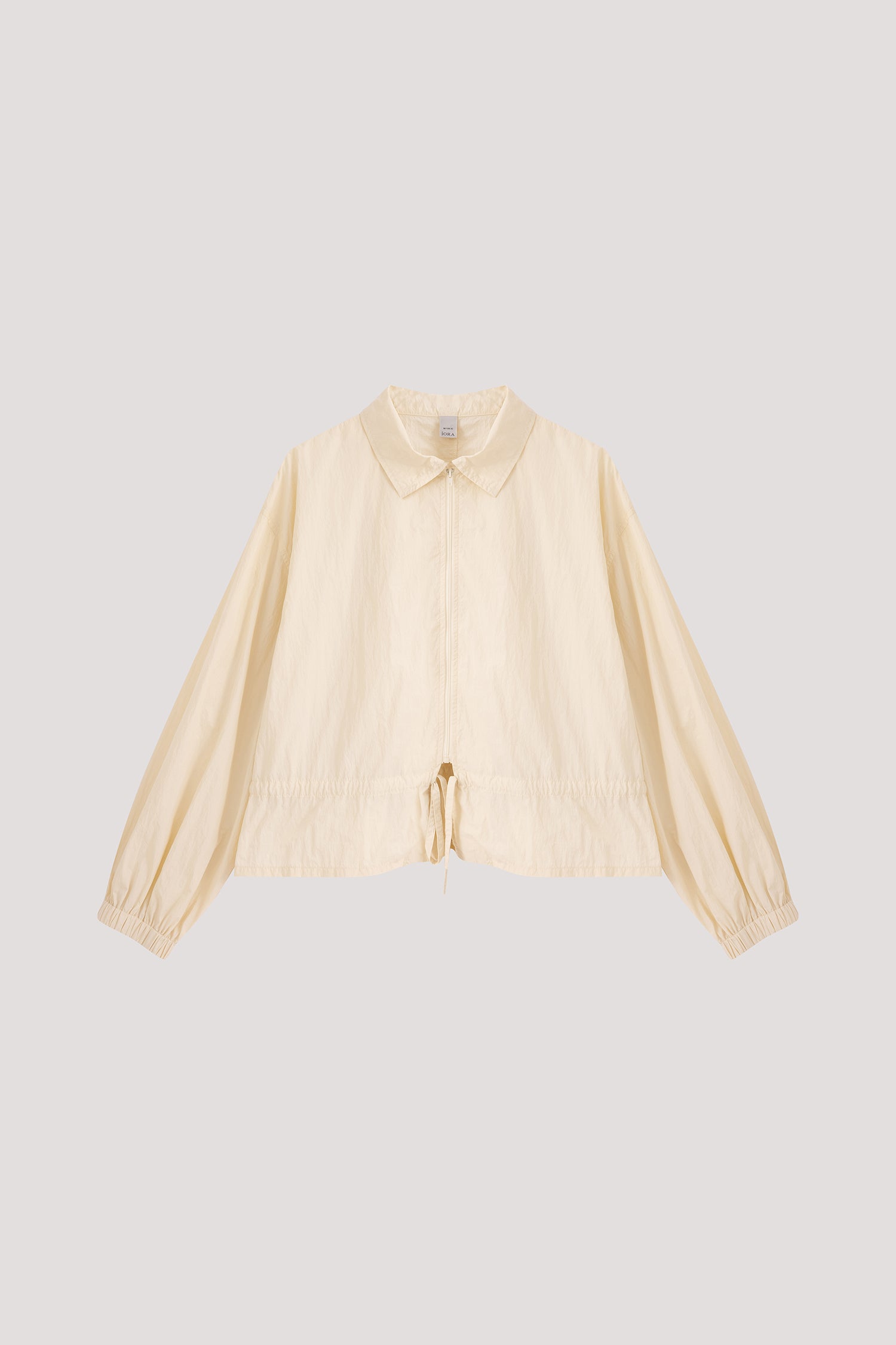 Adjustable Collar Drawstring Shirt