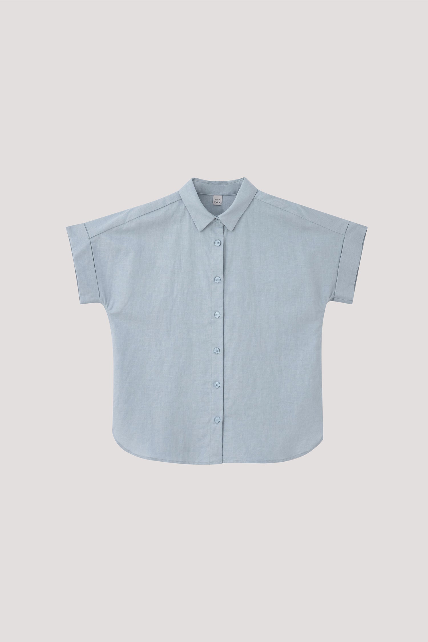 Short Sleeve Button-Down Blouse