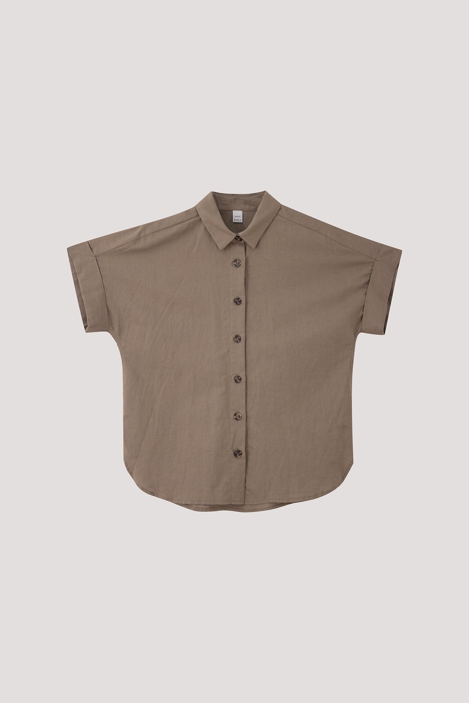 Short Sleeve Button-Down Blouse