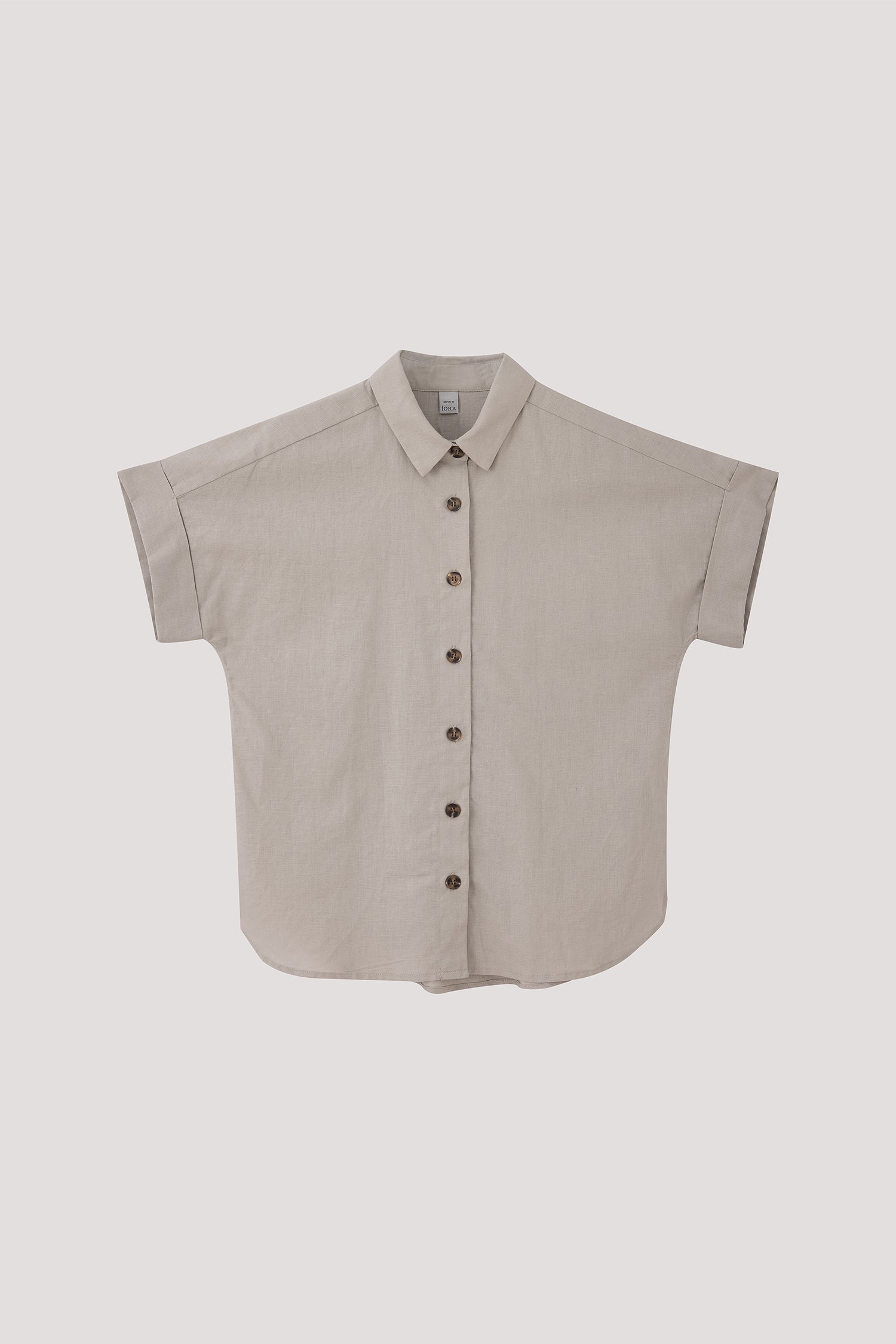 Short Sleeve Button-Down Blouse