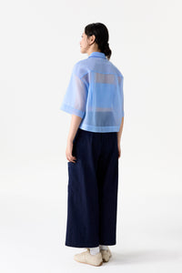 Mid-Length Sleeve Organza Shirt