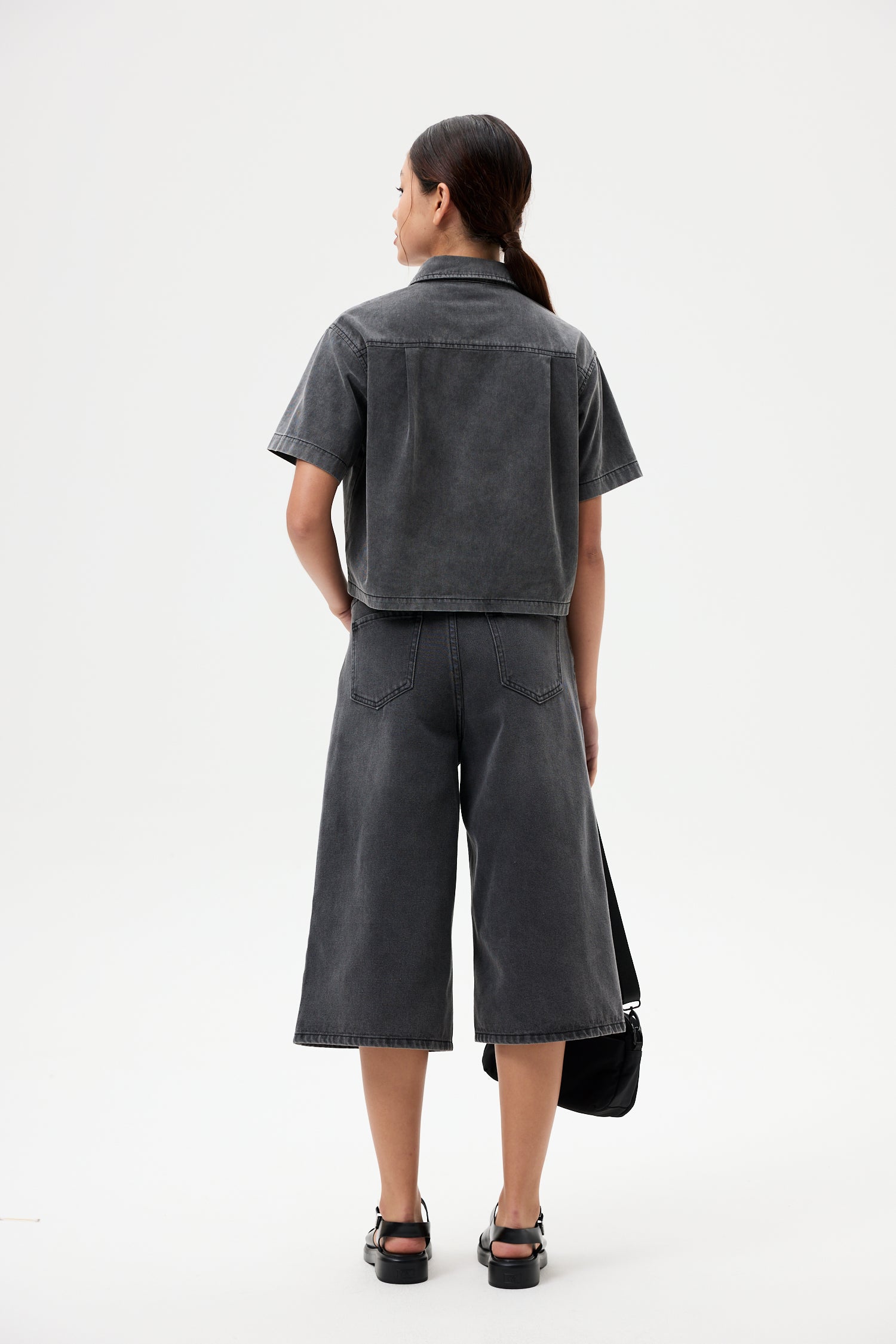A-Line Washed Denim Top