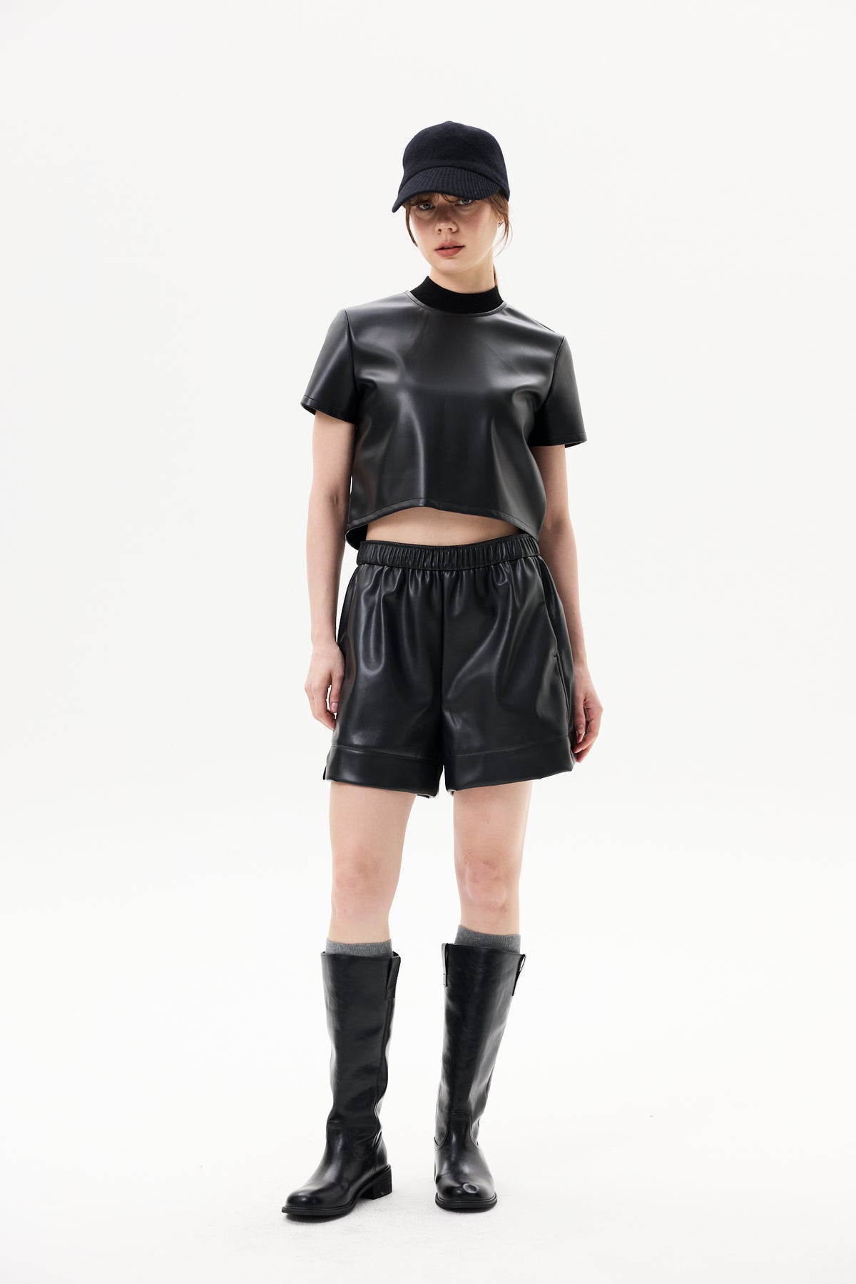 Leather Boxy Top