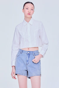 Panelled Tailor Crop Shirt