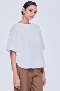 Pocketed Rounded Blouse