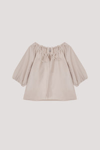 Drawstring Raglan Puff Blouse