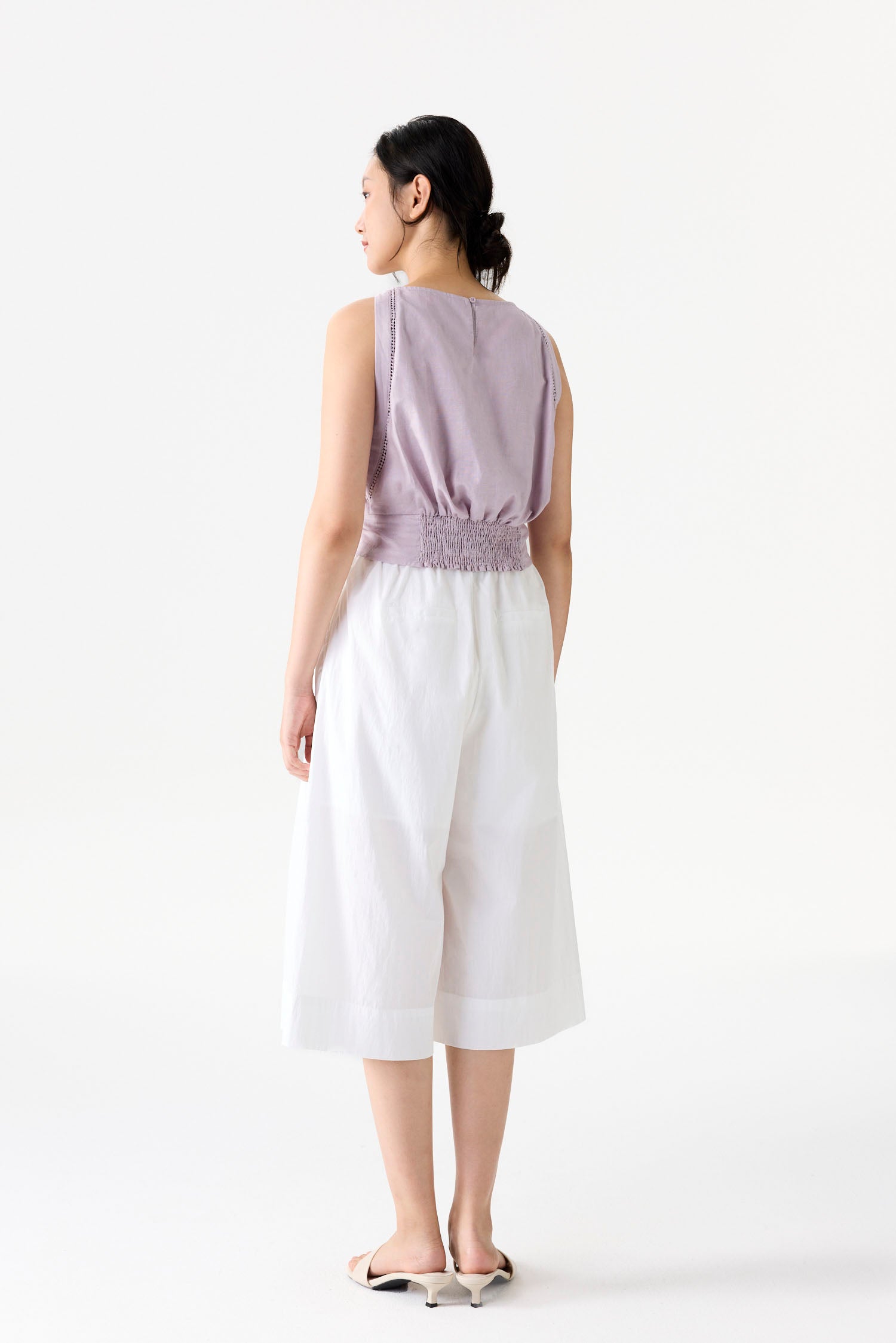 Embroidered Trim Halter Top