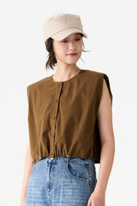 Boxy Drawstring Waist Top