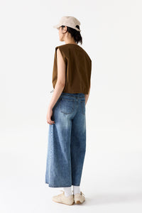 Boxy Drawstring Waist Top
