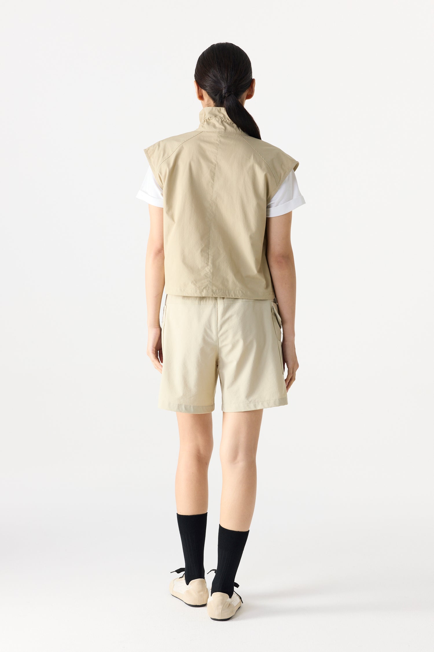 Ruched Collar Drawstring Vest