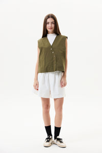 Asymmetrical Button-Down Vest