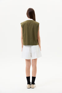 Asymmetrical Button-Down Vest