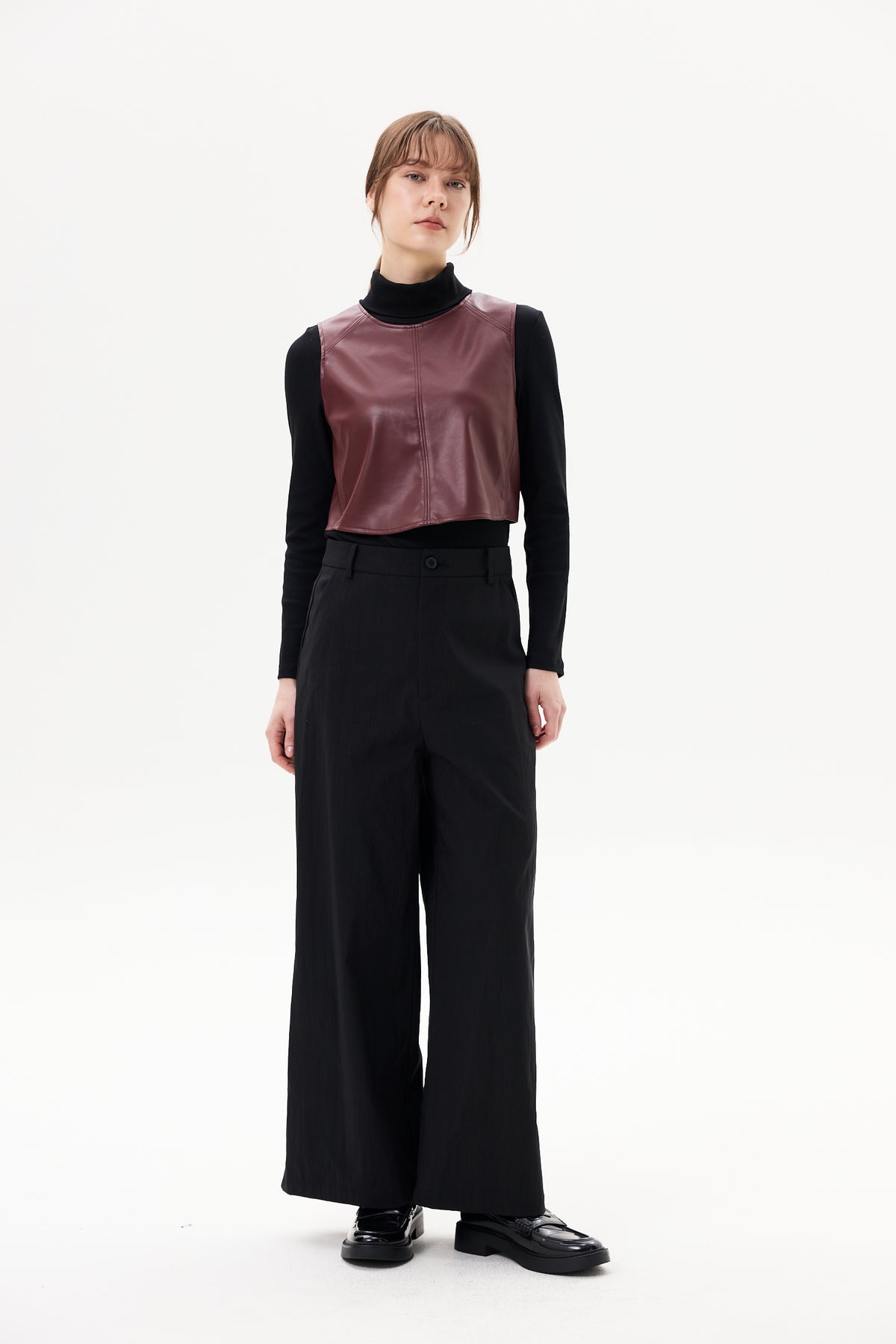 Boxy Cropped Leather Vest