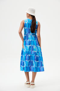 Printed Arc Midi Dress