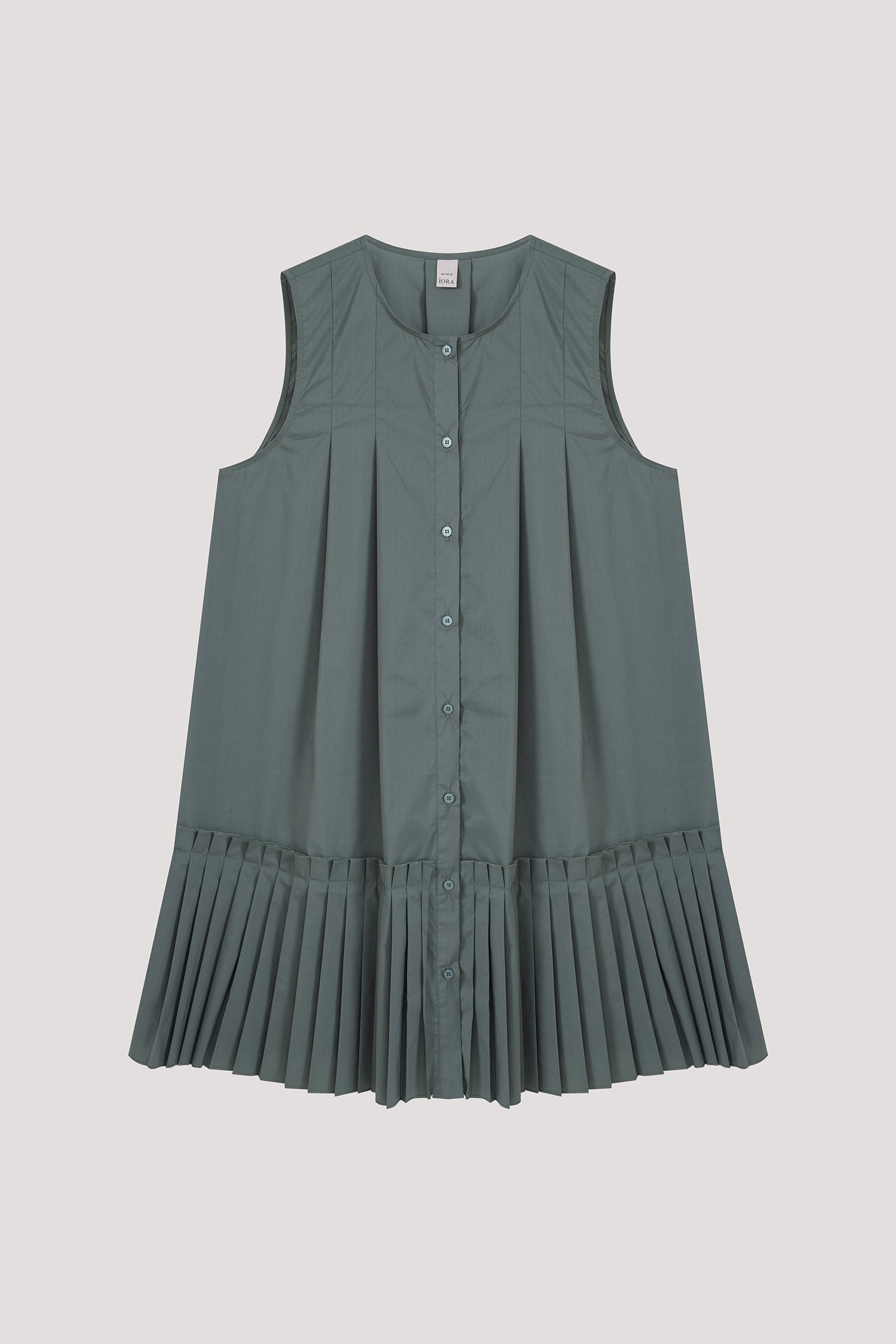 Pleated Hem Sleeveless Dress