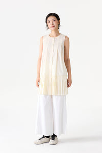 Pleated Hem Sleeveless Dress