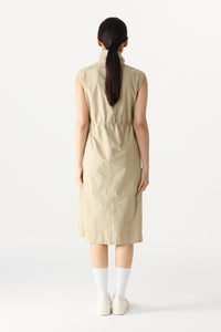 Ruched Drawstring Sleeveless Dress