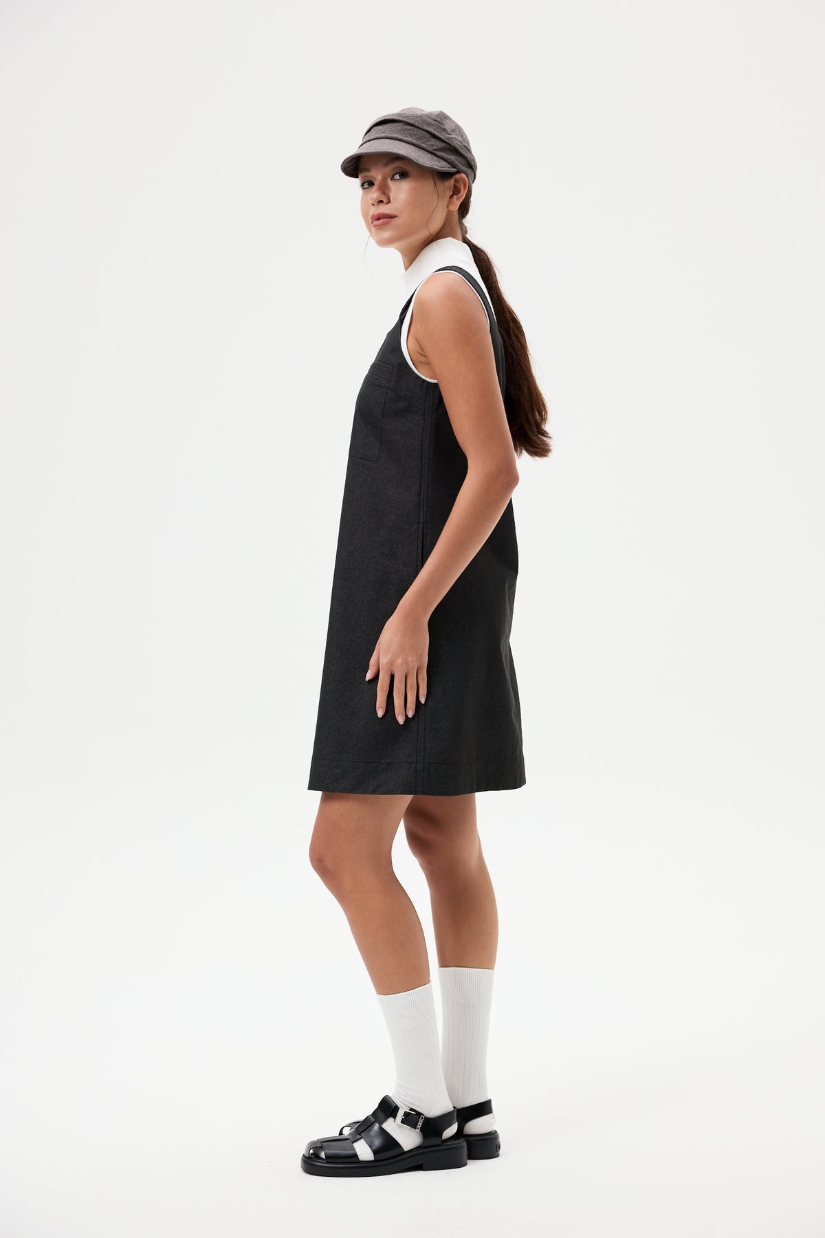 Mini Pinafore Denim Dress
