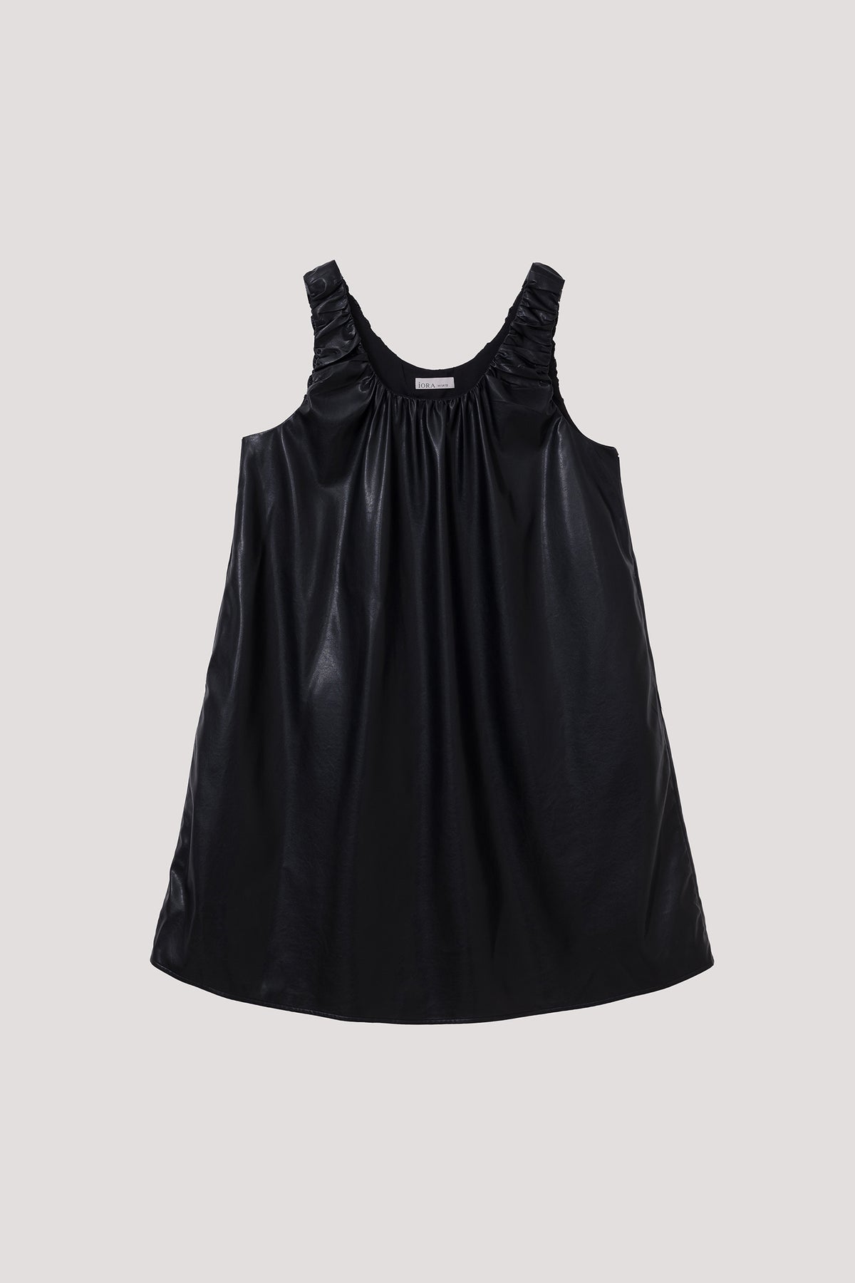 Leather Sleeveless Babydoll Dress
