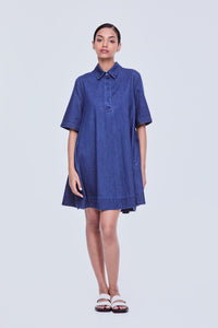 A-Line Tunic Flare Denim Dress