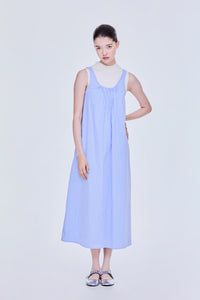 Gathered Stripes Tank Dress