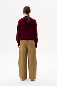 Sailor-Style Hooded Knit Pullover