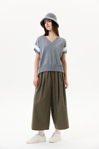 V-Neck Contrast Knitted Vest