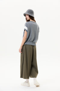 V-Neck Contrast Knitted Vest