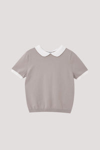 Peter Pan Knit Top - GREY