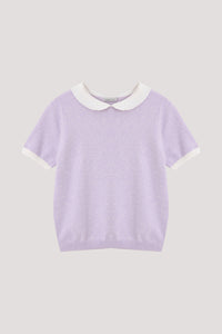 Peter Pan Knit Top - PALE LILAC